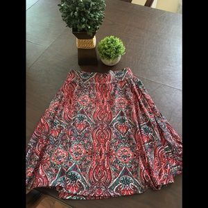 LuLaroe Print Fit and Flare Skirt
